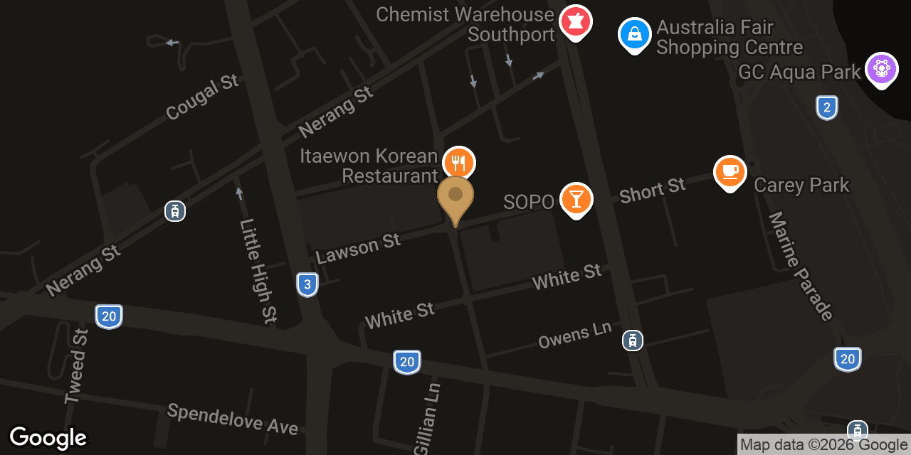 Map showing the location of 4 Hands Relaxation Massage - Gold Coast