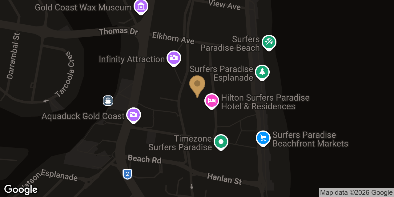 Map showing the location of Asian Massage(Surfers Paradise Boulevard)