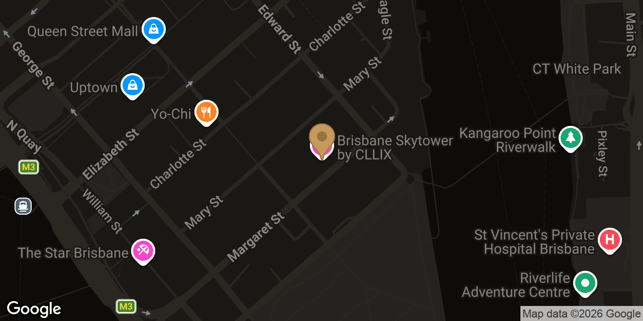Map showing the location of Brisbane 24 Hour Massage