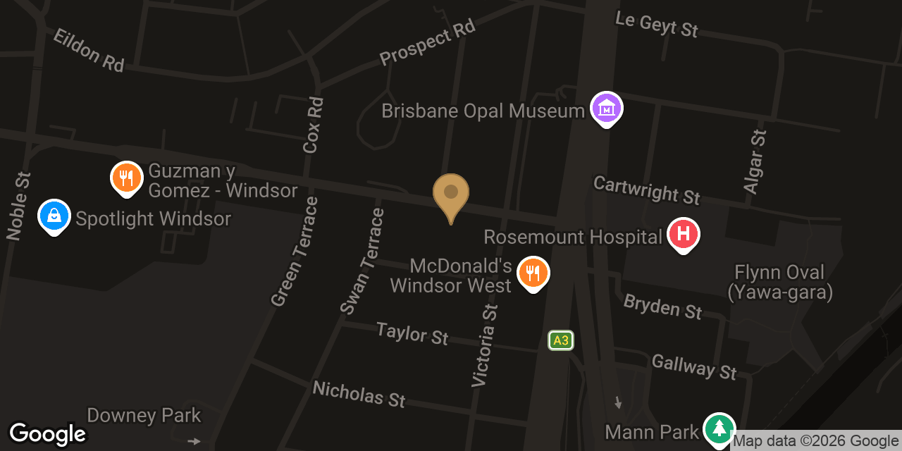 Map showing the location of Cherry Blossom Massage