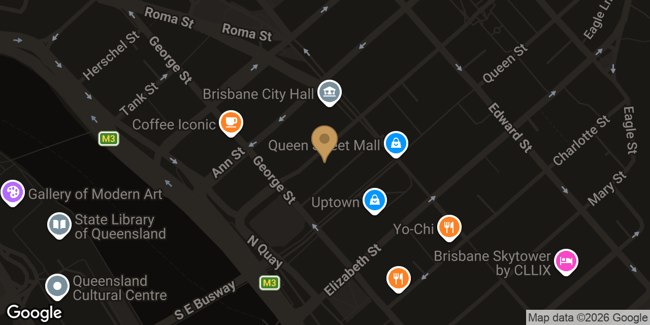 Map showing the location of Dee Jing Thai Massage Brisbane