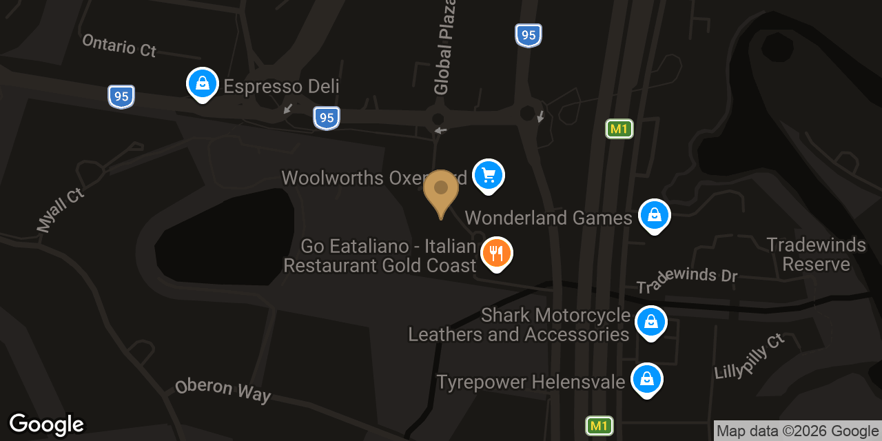 Map showing the location of Elly's Thai Massage Oxenford
