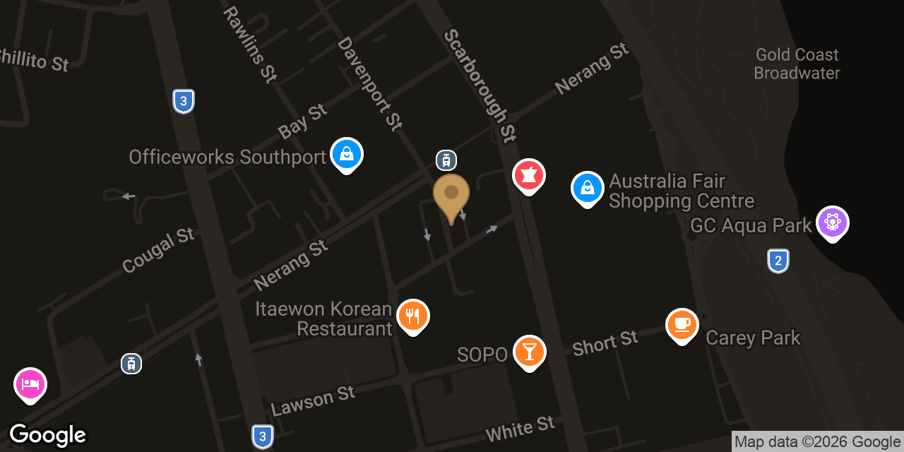 Map showing the location of Palmie Spa Southport