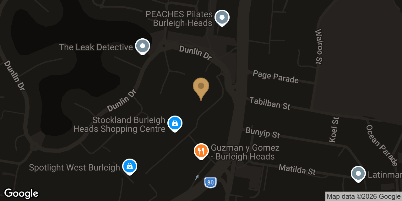 Map showing the location of Paradise Massage Burleigh Heads