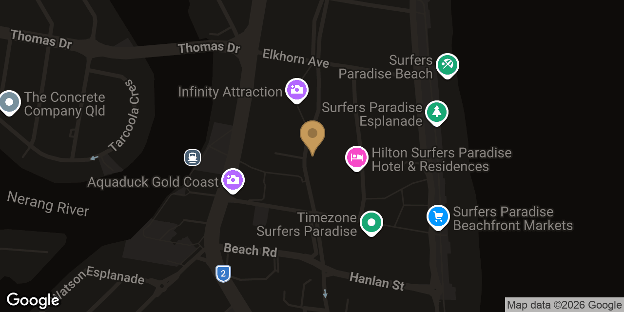 Map showing the location of Sabai Surfers Thai Massage