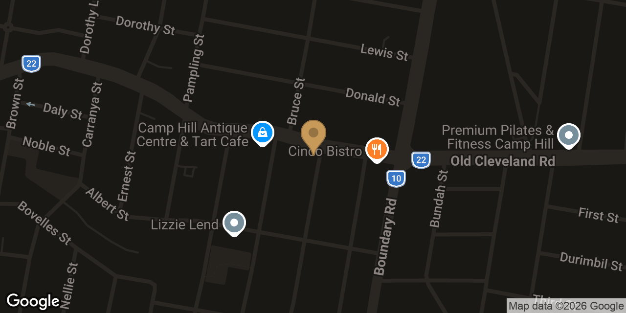 Map showing the location of Secret Jade Massage - Camp Hill
