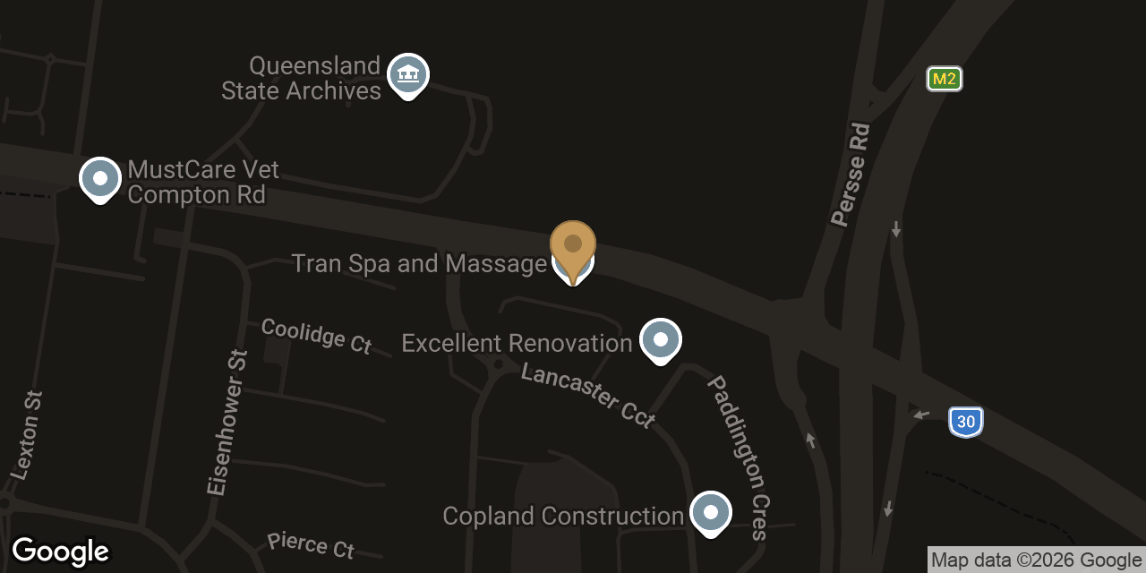 Map showing the location of Tran Spa and Massage