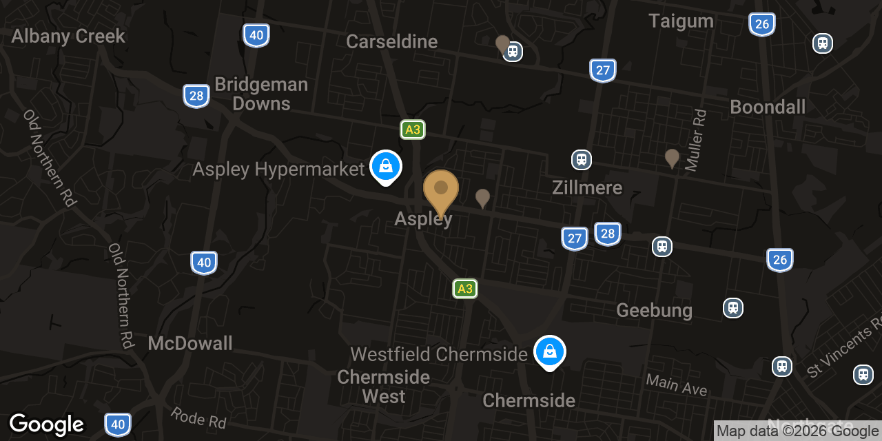 Map of sensual massage parlours in Aspley