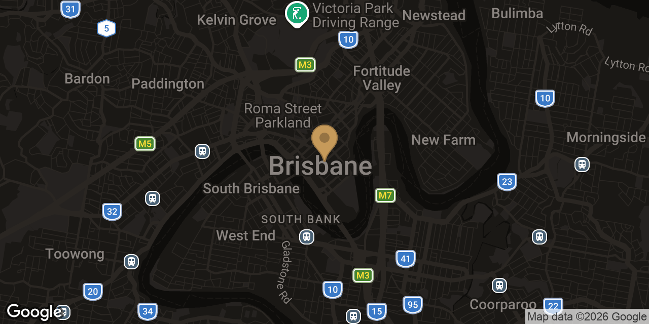 Map of sensual massage parlours in Brisbane City