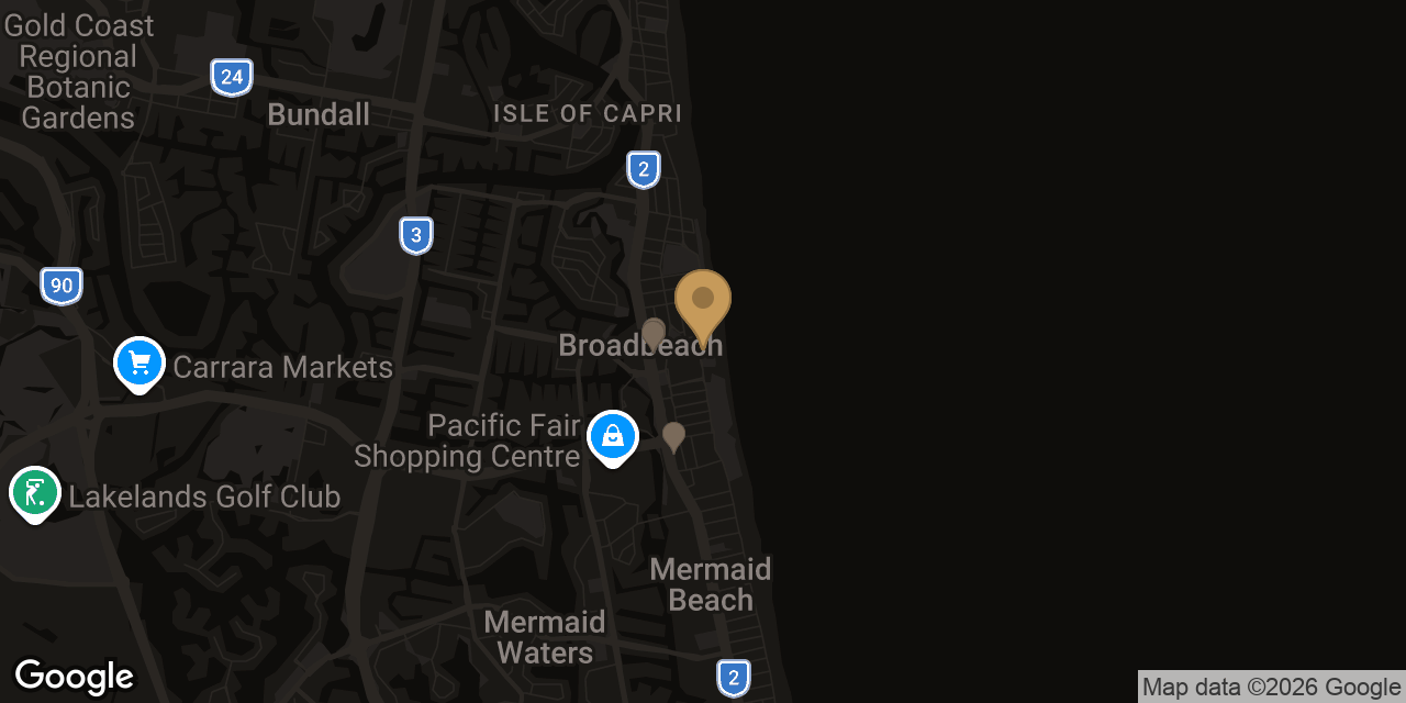 Map of sensual massage parlours in Broadbeach