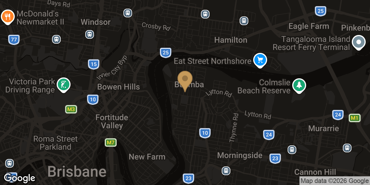 Map of sensual massage parlours in Bulimba