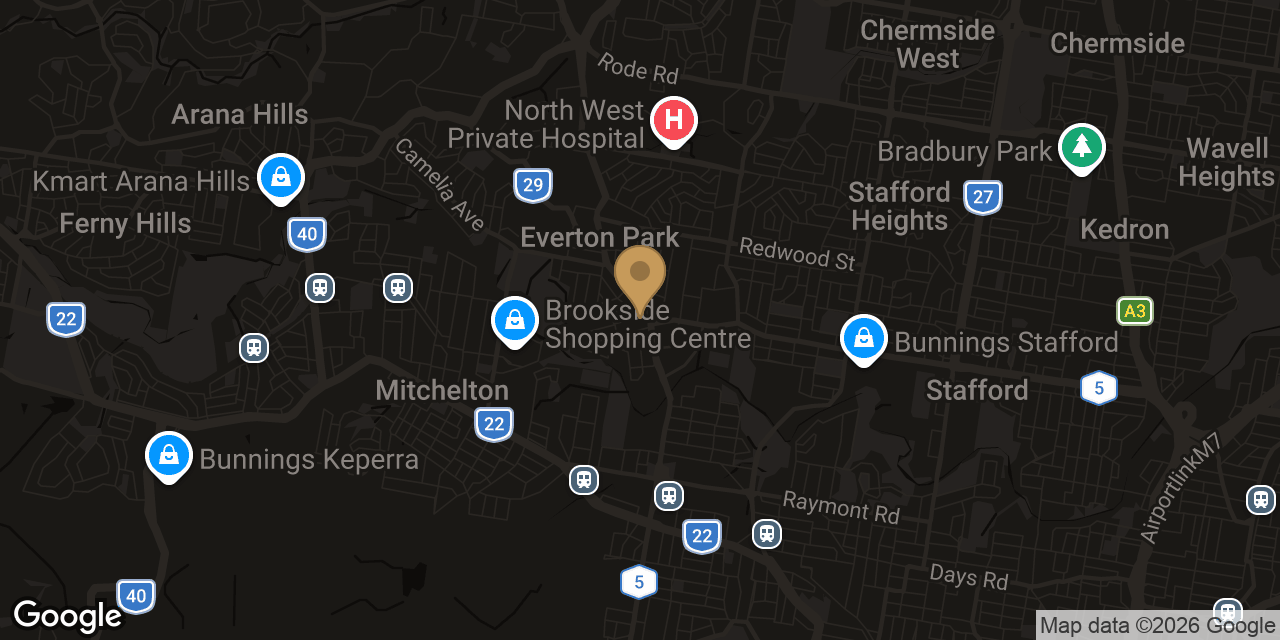 Map of sensual massage parlours in Everton Park