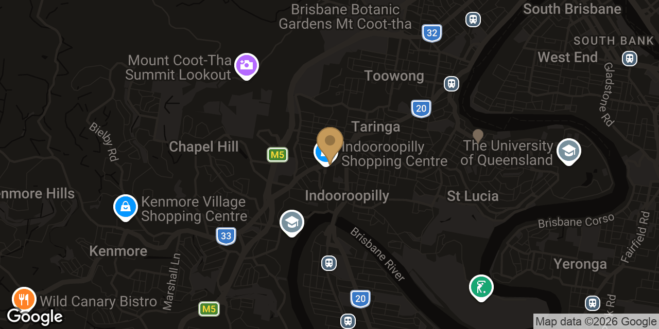 Map of sensual massage parlours in Indooroopilly