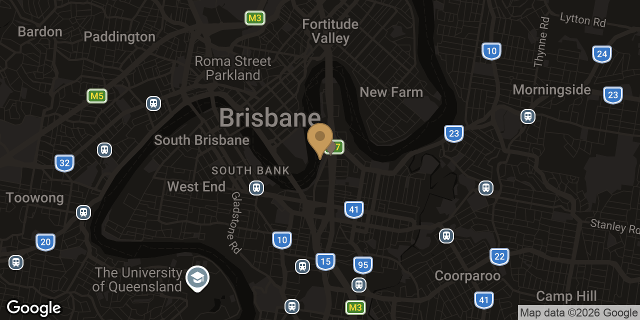Map of sensual massage parlours in Kangaroo Point