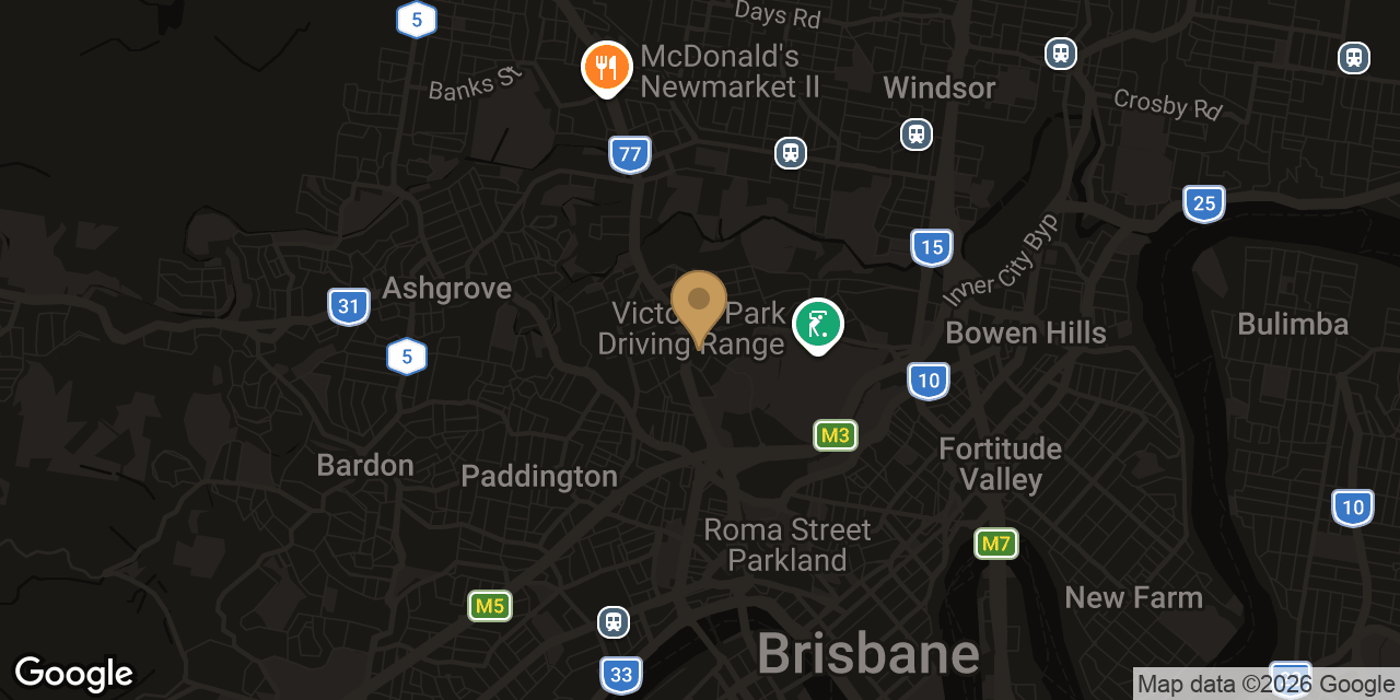 Map of sensual massage parlours in Kelvin Grove
