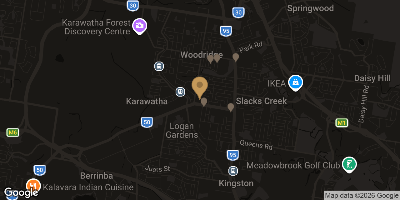 Map of sensual massage parlours in Logan Central