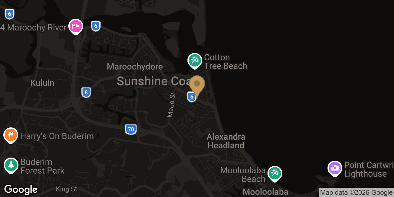 Map of sensual massage parlours in Maroochydore