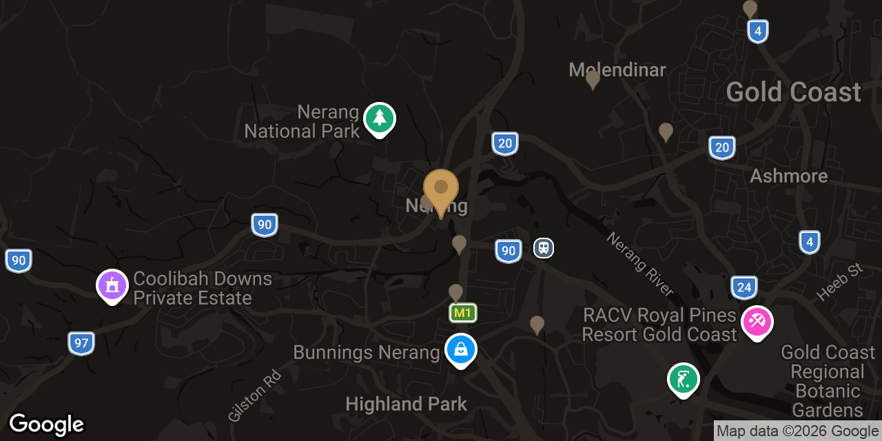 Map of sensual massage parlours in Nerang