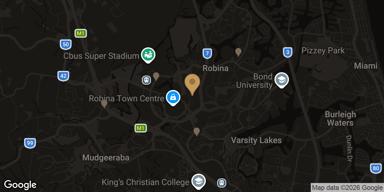 Map of sensual massage parlours in Robina