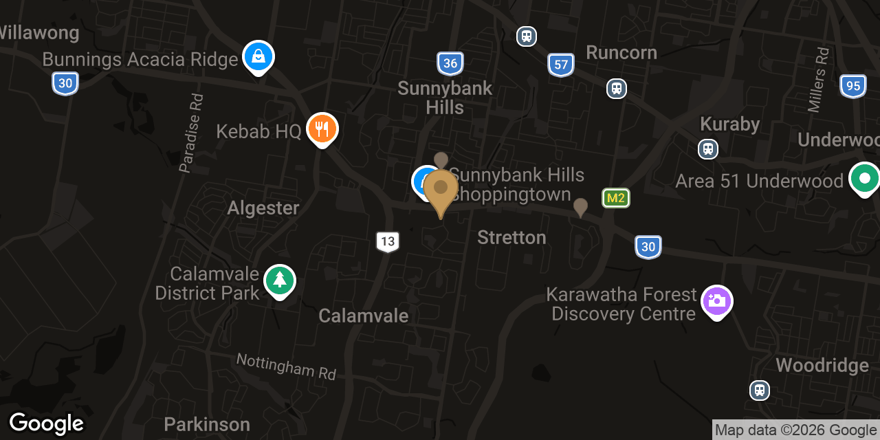 Map of sensual massage parlours in Sunnybank Hills