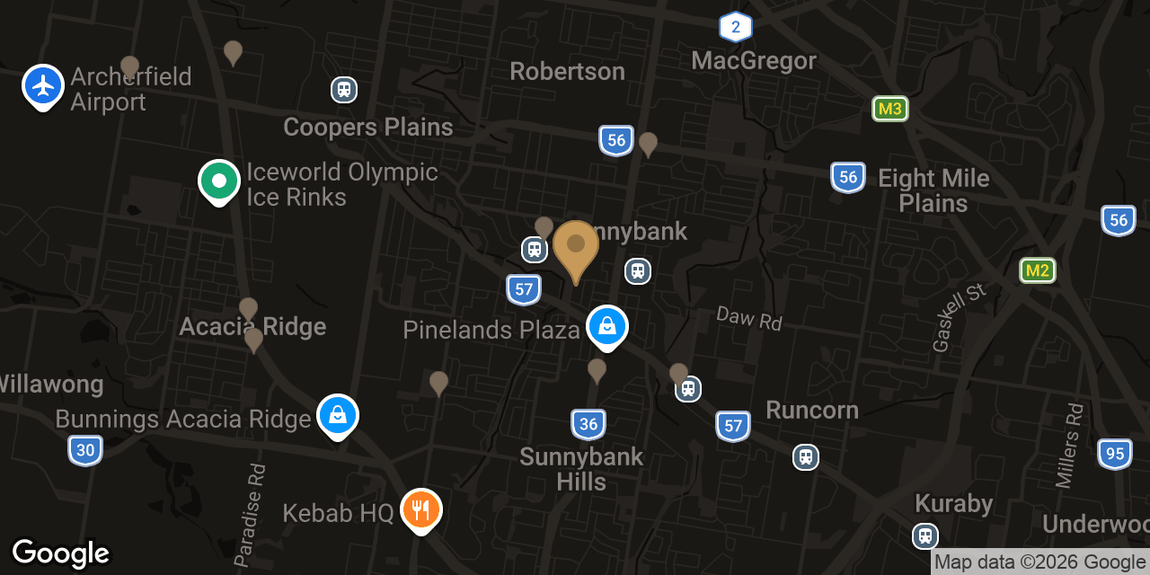 Map of sensual massage parlours in Sunnybank