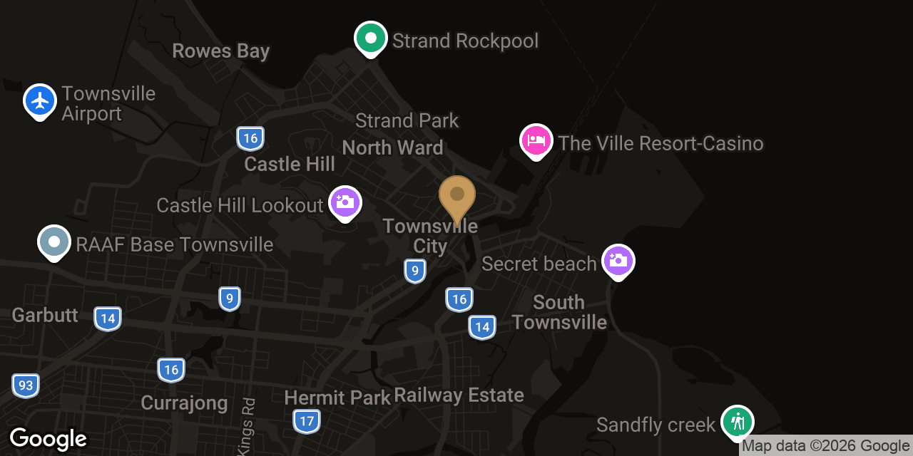 Map of sensual massage parlours in Townsville City