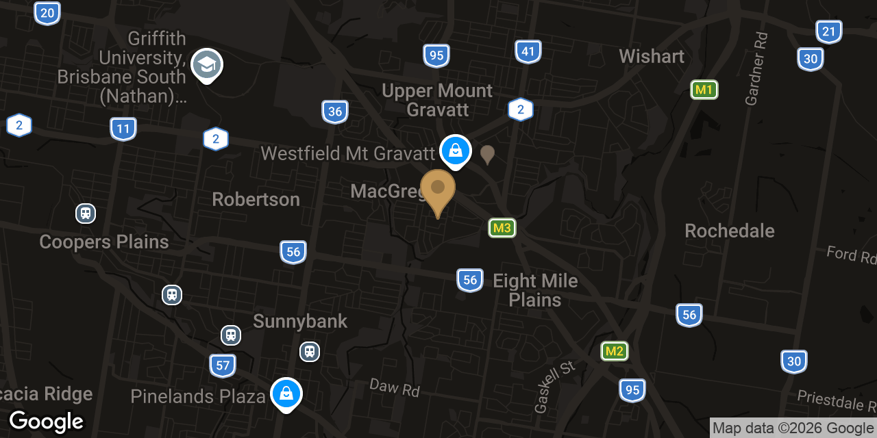 Map of sensual massage parlours in Upper Mount Gravatt
