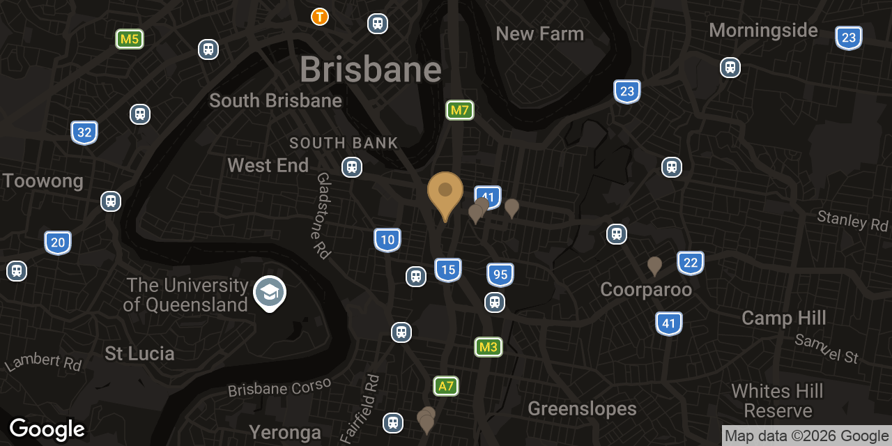 Map of sensual massage parlours in Woolloongabba